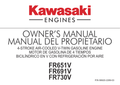 Kawasaki FR651V Engine FR SERIES Operator Owner Manual PDF Instant Download