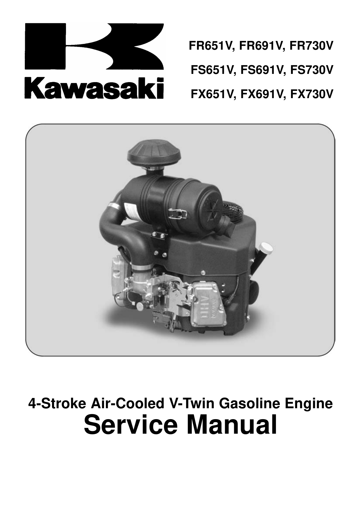 Kawasaki FR691V Engine FR SERIES Service Shop Repair Manual PDF Instant Download