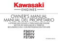 Kawasaki FS651V Engine FS SERIES Operator Owner Manual PDF Instant Download