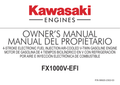 Kawasaki FX1000V EFI Engine FX SERIES Operator Owner Manual PDF Instant Download