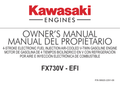 Kawasaki FX730V EFI Engine FX SERIES Operator Owner Manual PDF Instant Download