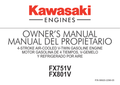 Kawasaki FX801V Engine FX SERIES Operator Owner Manual PDF Instant Download