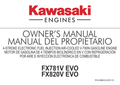 Kawasaki FX820V EVO Engine FX SERIES Operator Owner Manual PDF Instant Download