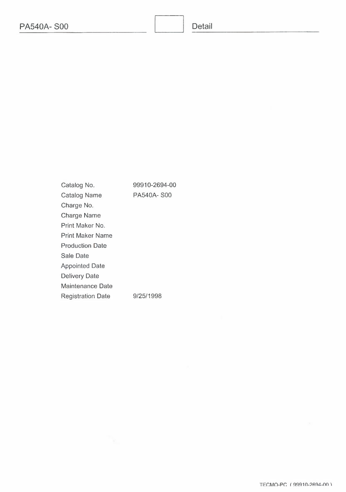 Kawasaki PA540 Engine PA SERIES Parts Manual PDF Instant Download