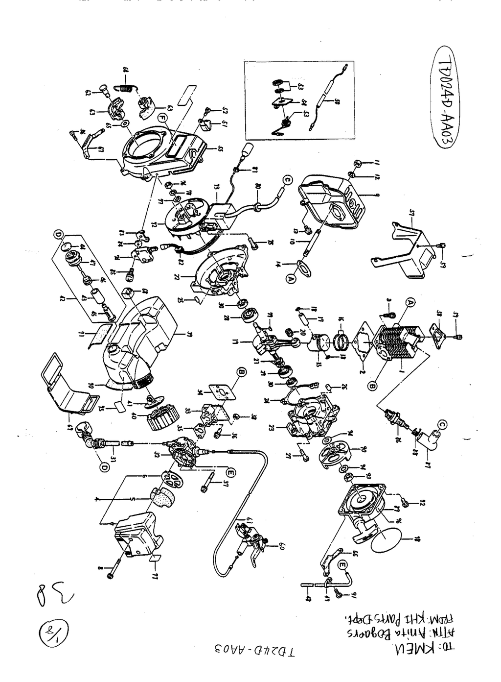 Kawasaki TD024D Engine TD SERIES Parts Manual PDF Instant Download