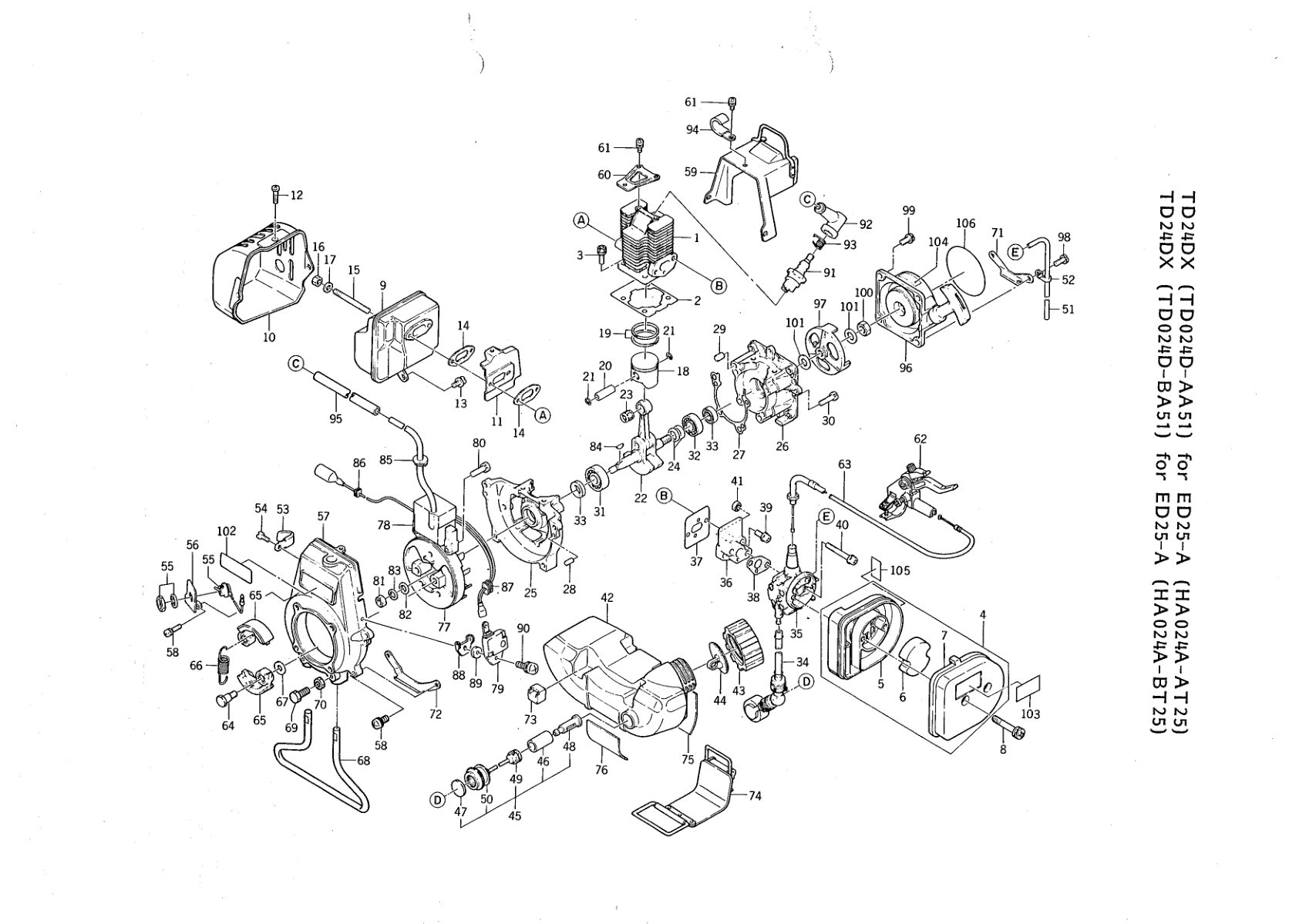 Kawasaki TD024D Engine TD SERIES Parts Manual PDF Instant Download