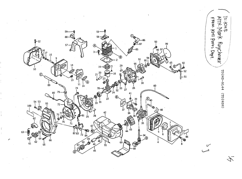 Kawasaki TD024D Engine TD SERIES Parts Manual PDF Instant Download