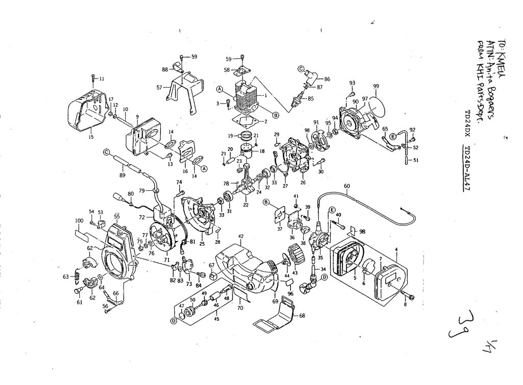 Kawasaki TD024D Engine TD SERIES Parts Manual PDF Instant Download