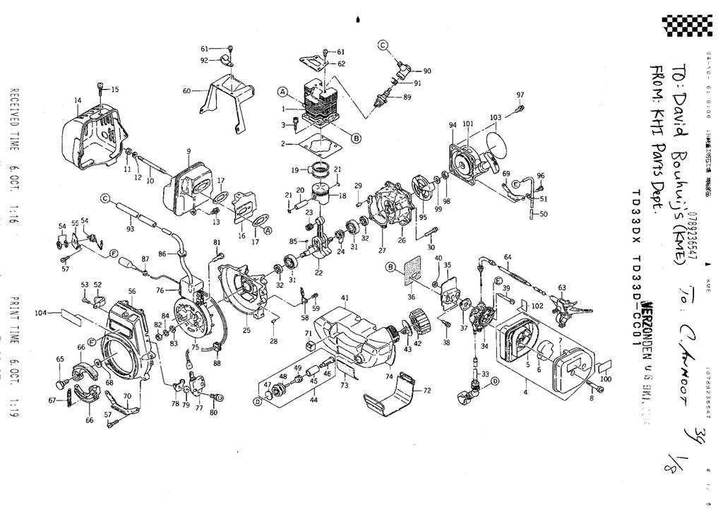 Kawasaki TD033D Engine TD SERIES Parts Manual PDF Instant Download