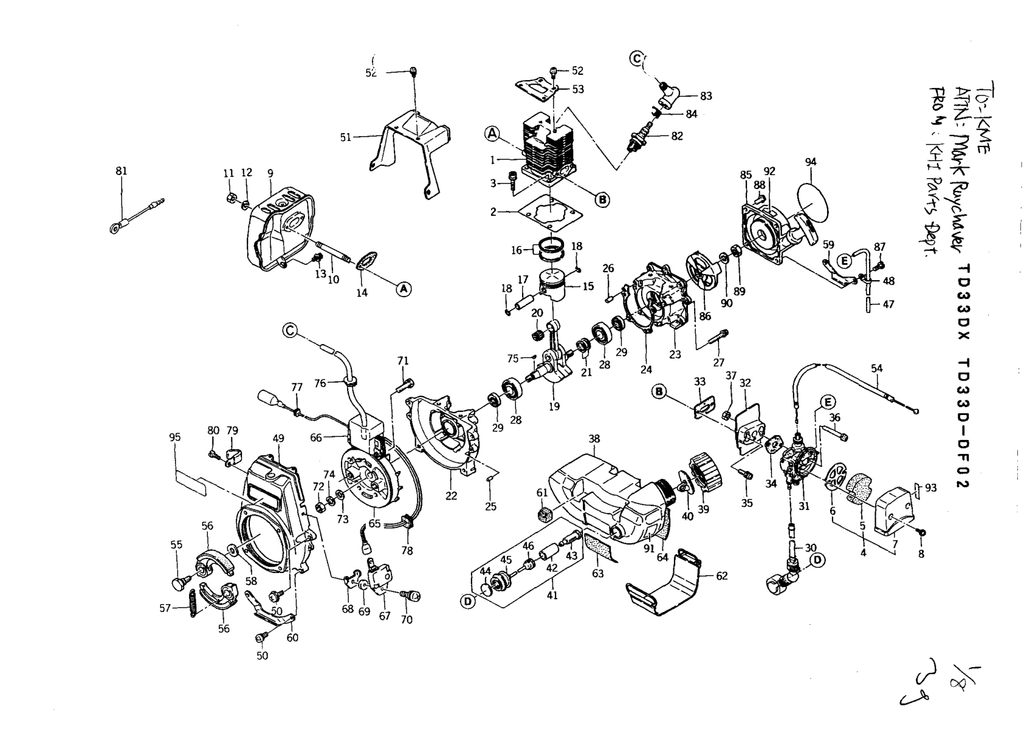 Kawasaki TD033D Engine TD SERIES Parts Manual PDF Instant Download