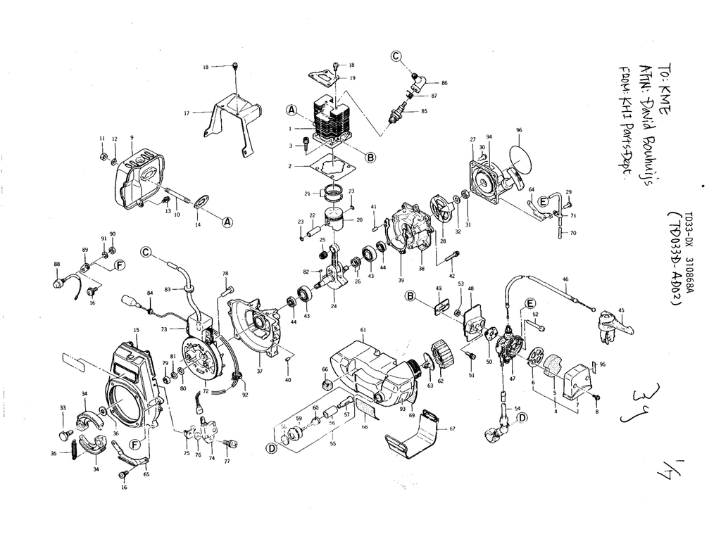 Kawasaki TD033D Engine TD SERIES Parts Manual PDF Instant Download