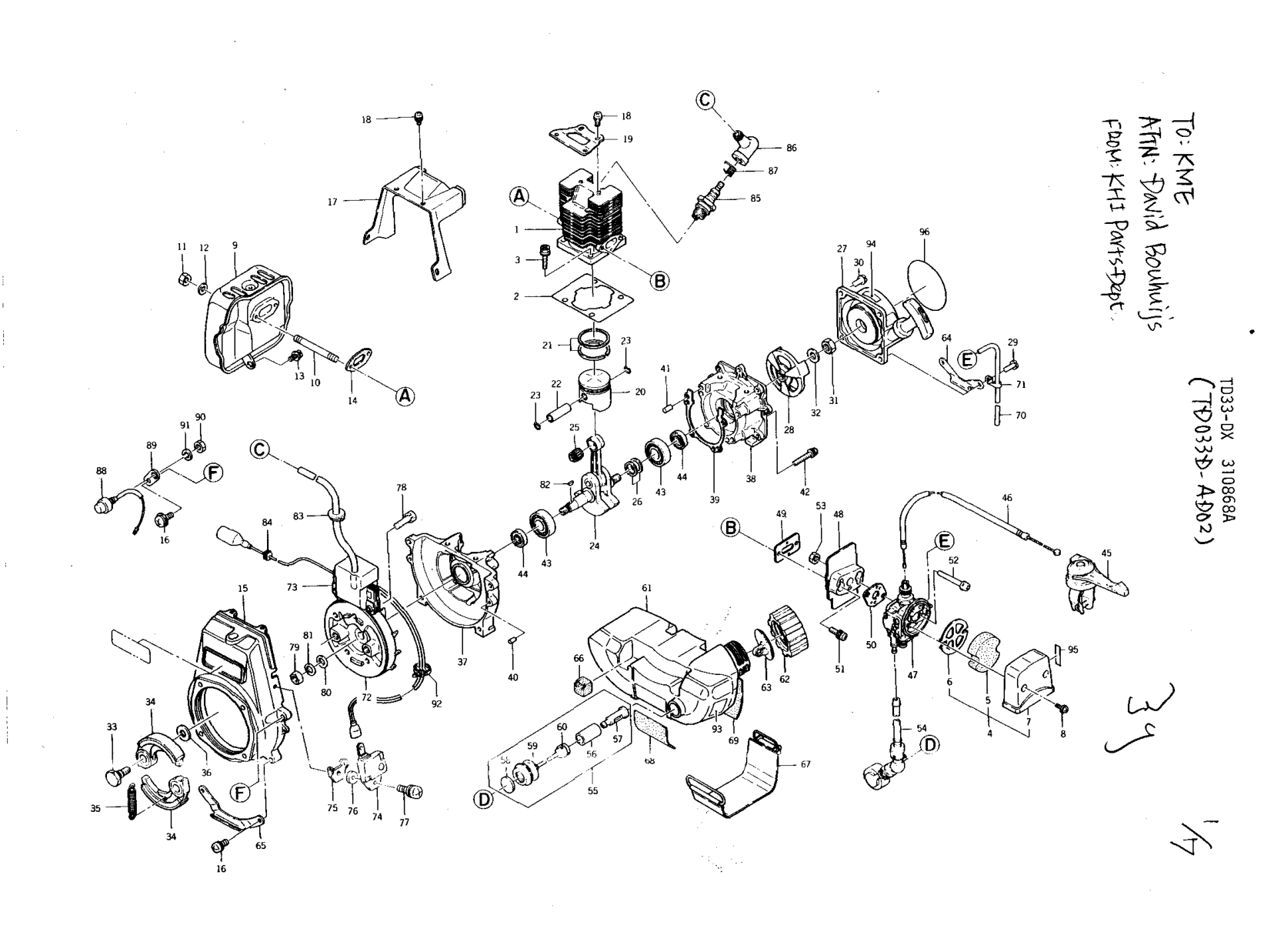 Kawasaki TD033D Engine TD SERIES Parts Manual PDF Instant Download