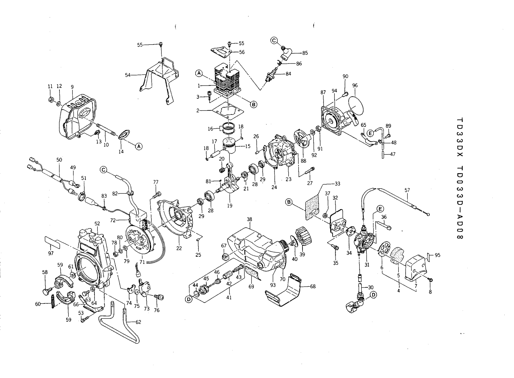Kawasaki TD033DX Engine TD SERIES Parts Manual PDF Instant Download