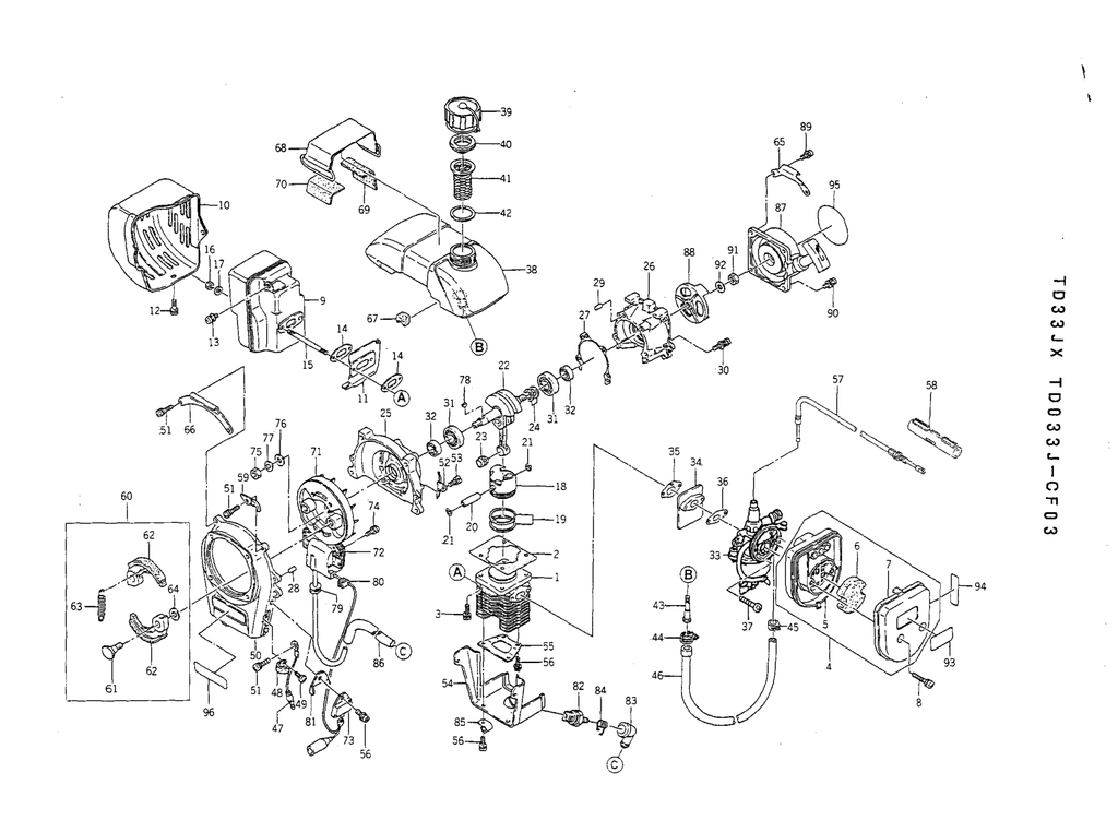 Kawasaki TD033J Engine TD SERIES Parts Manual PDF Instant Download