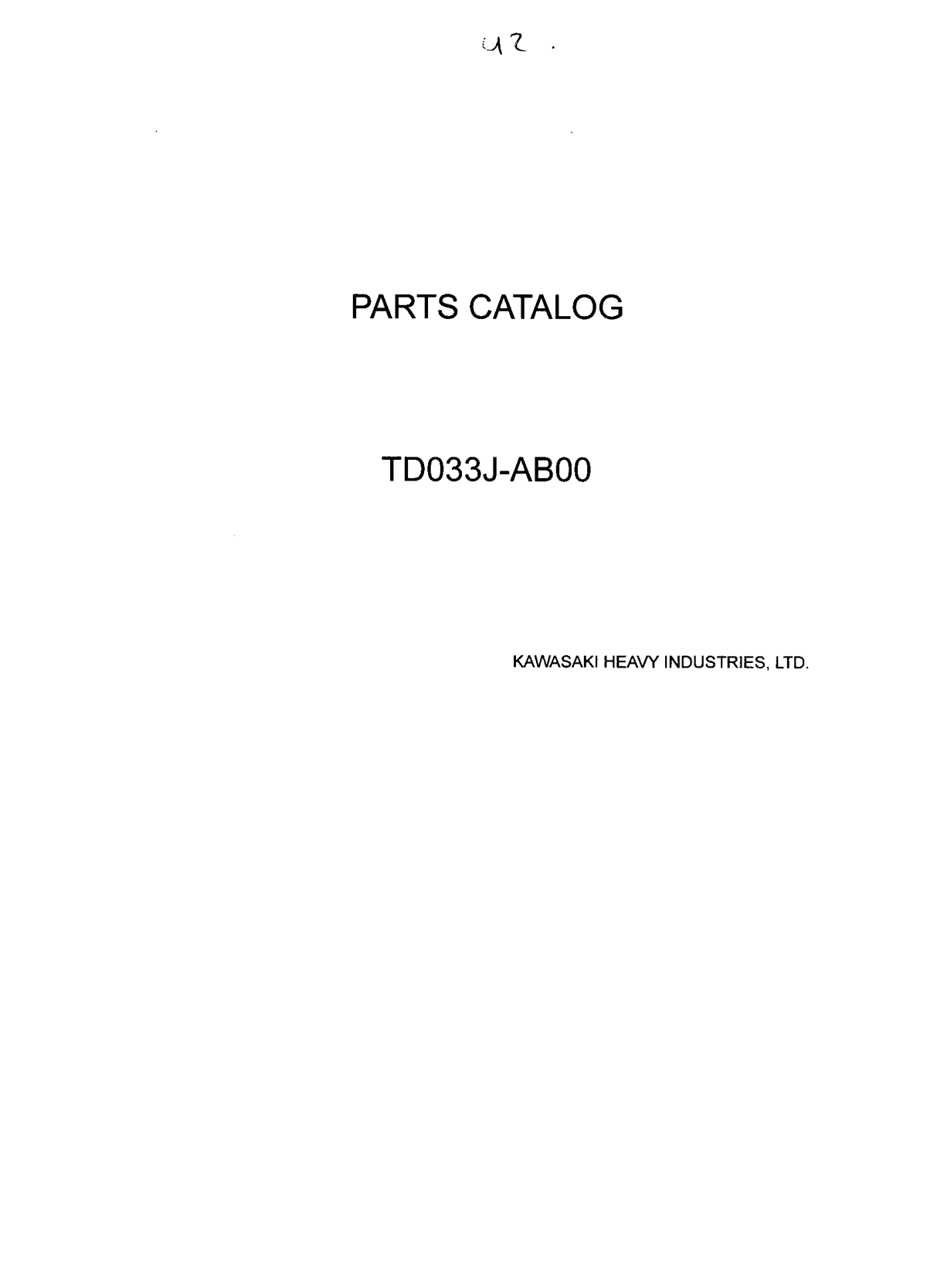 Kawasaki TD033J Engine TD SERIES Parts Manual PDF Instant Download