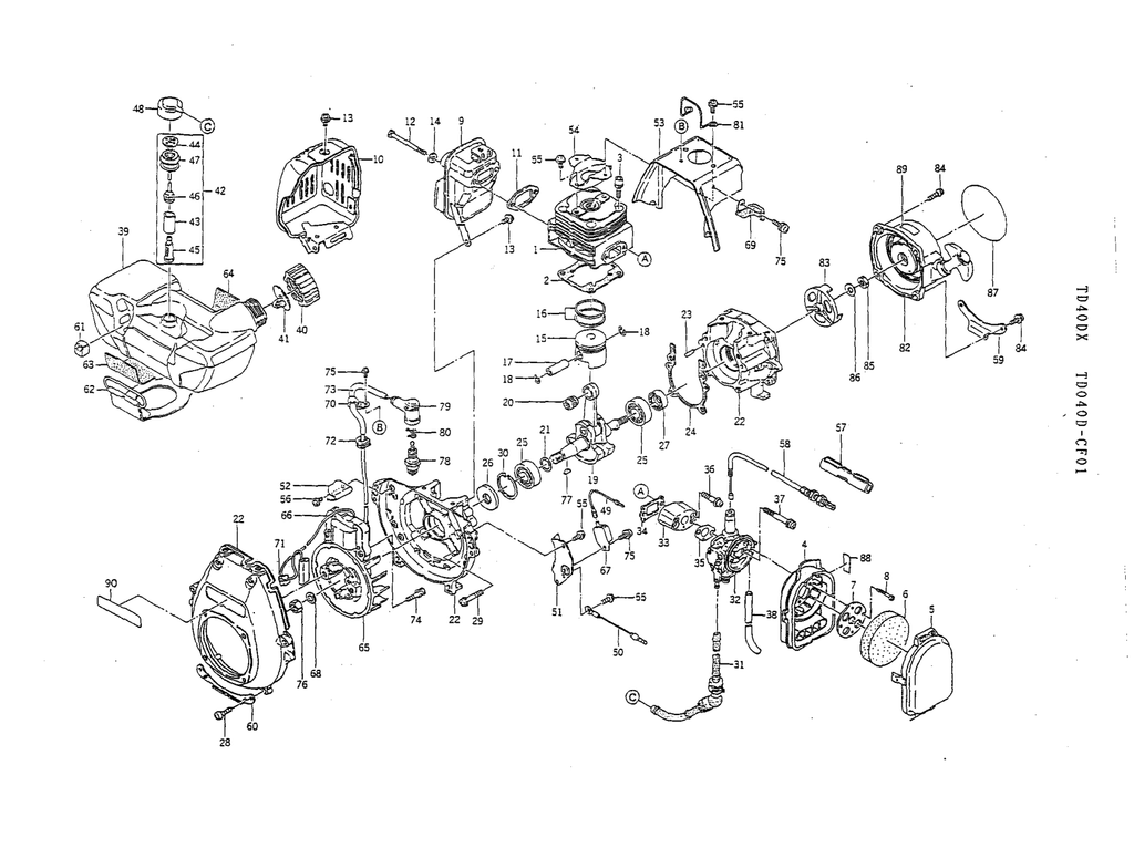 Kawasaki TD040D Engine TD SERIES Parts Manual PDF Instant Download
