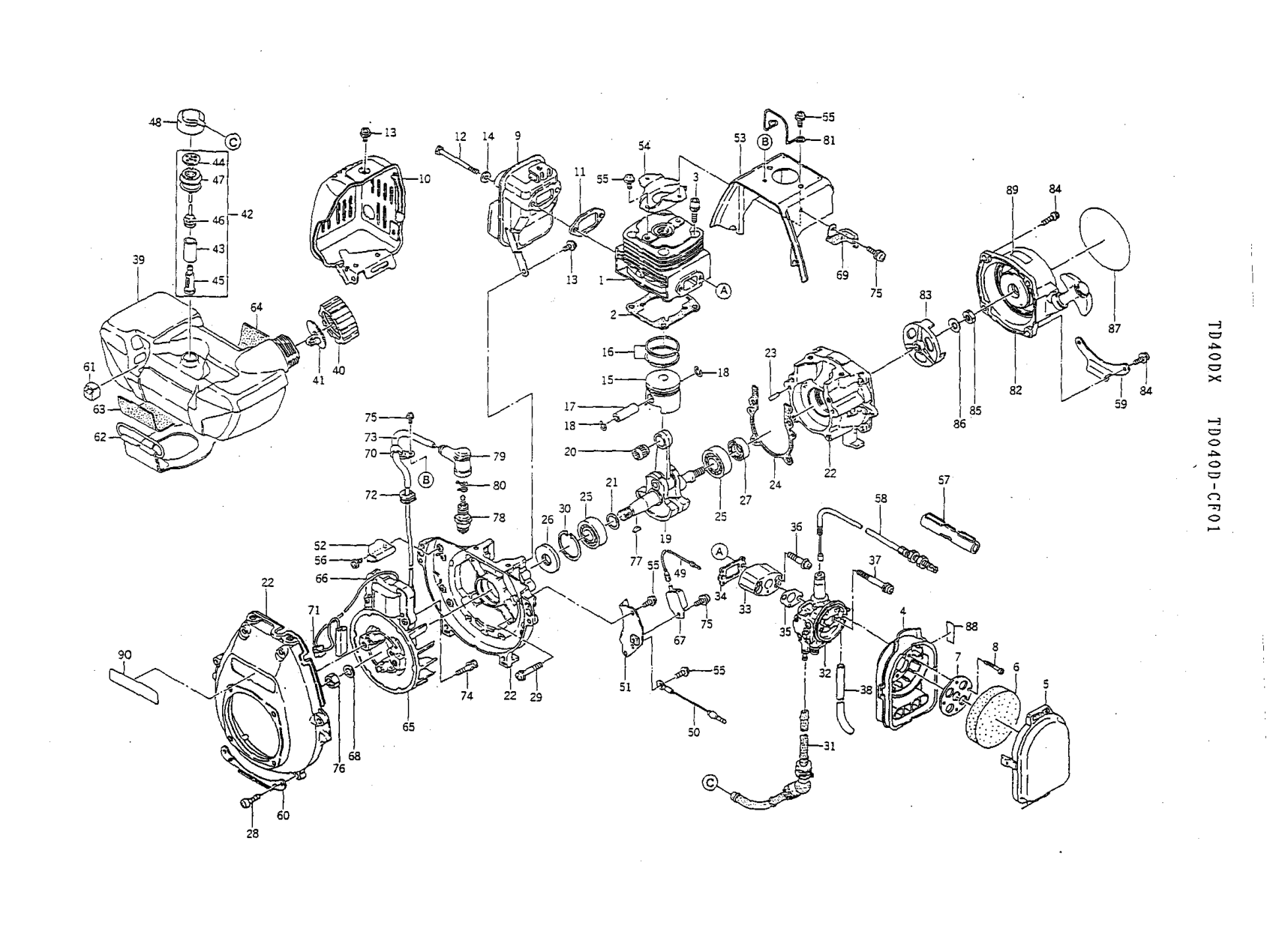 Kawasaki TD040D Engine TD SERIES Parts Manual PDF Instant Download