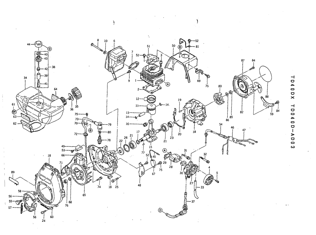 Kawasaki TD040D Engine TD SERIES Parts Manual PDF Instant Download