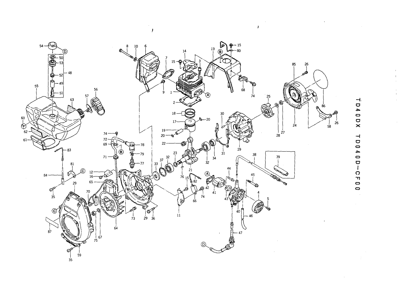 Kawasaki TD040D Engine TD SERIES Parts Manual PDF Instant Download