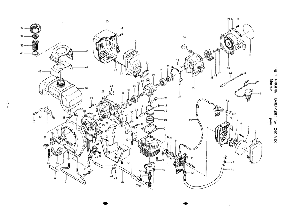 Kawasaki TD040J Engine TD SERIES Parts Manual PDF Instant Download