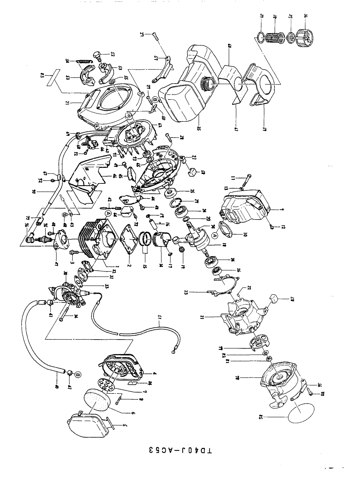 Kawasaki TD040J Engine TD SERIES Parts Manual PDF Instant Download