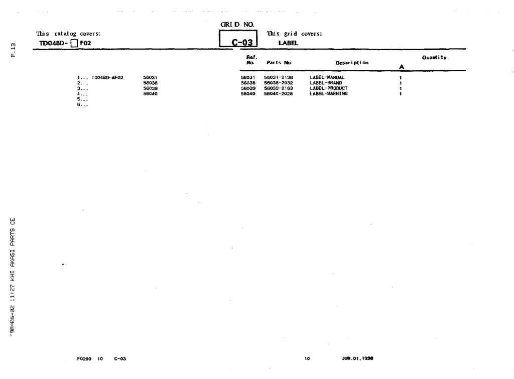 Kawasaki TD048D Engine TD SERIES Parts Manual PDF Instant Download