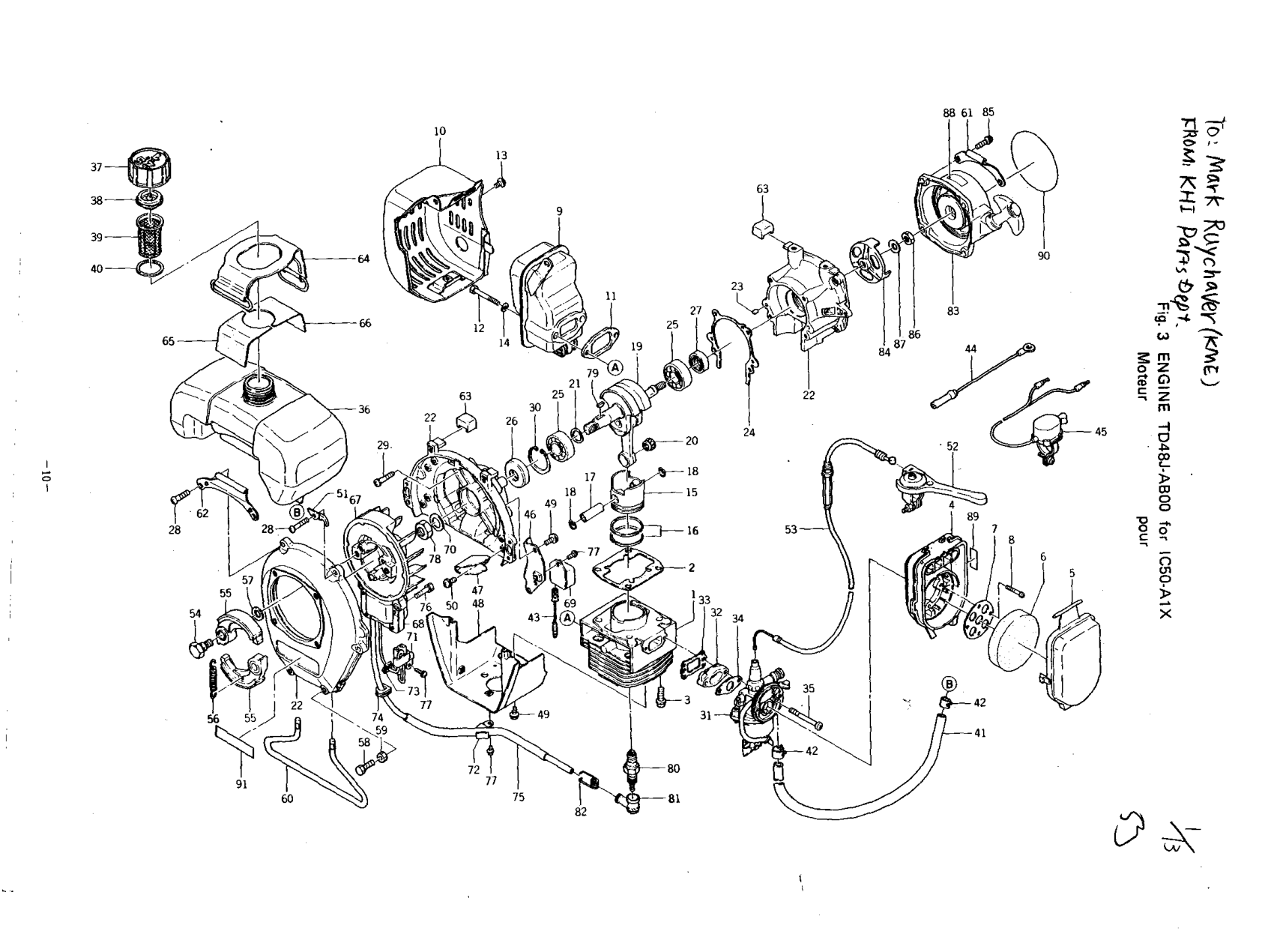 Kawasaki TD048J Engine TD SERIES Parts Manual PDF Instant Download