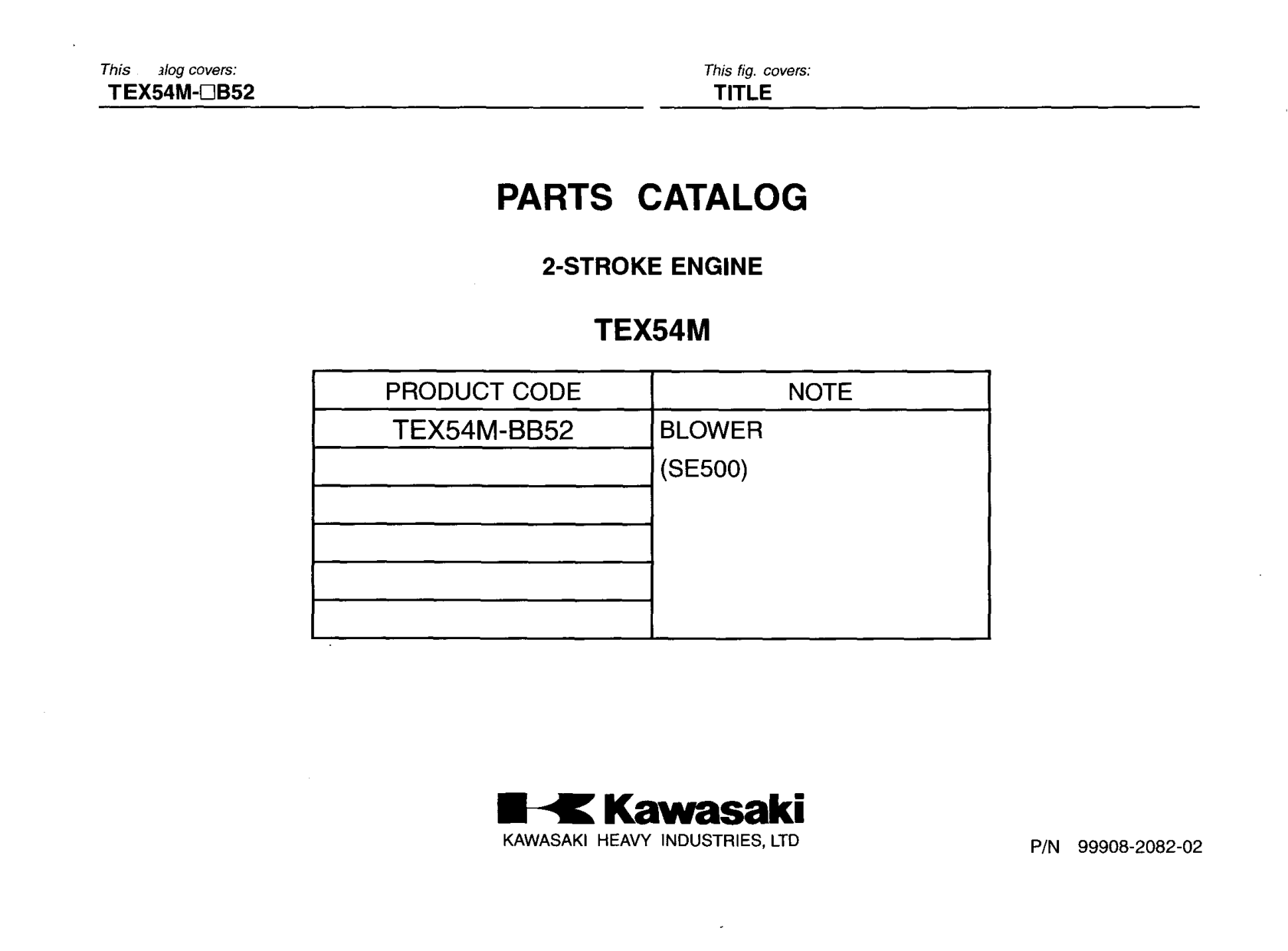 Kawasaki TEX54M Engine TEX SERIES Parts Manual PDF Instant Download