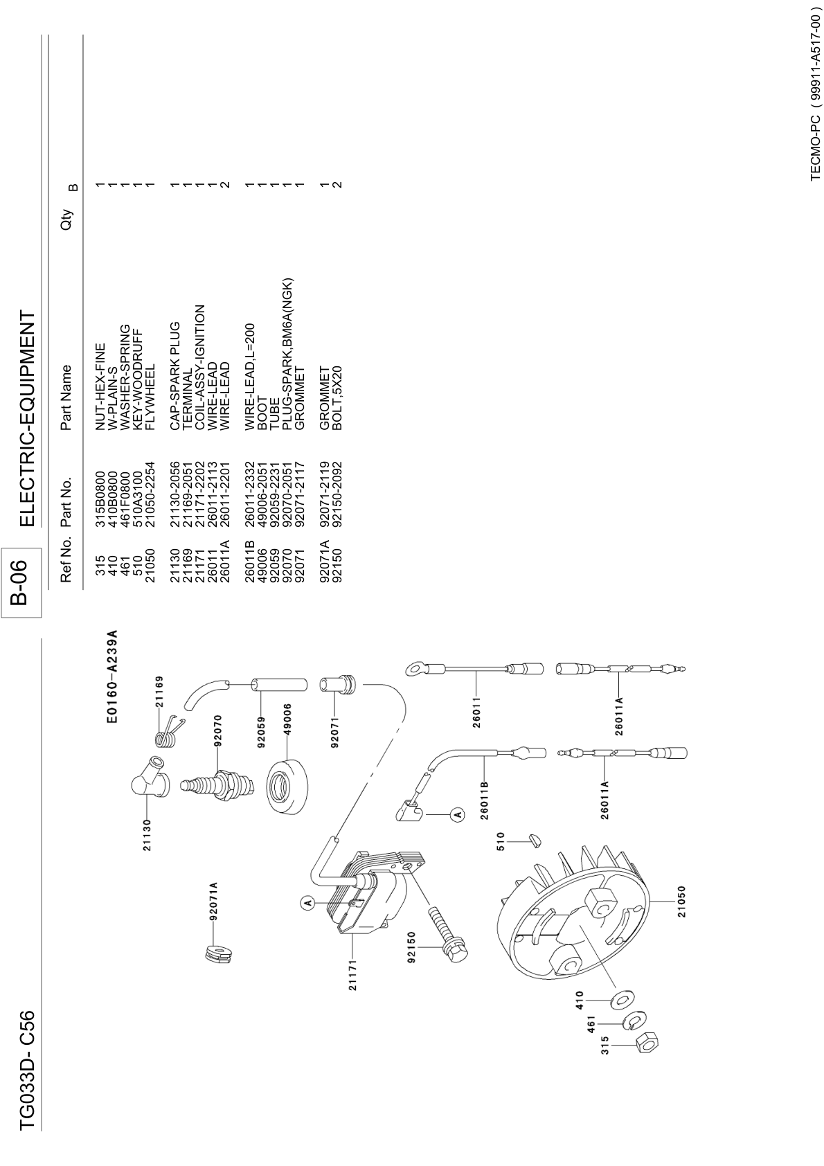 Kawasaki TG033D Engine TG SERIES Parts Manual PDF Instant Download