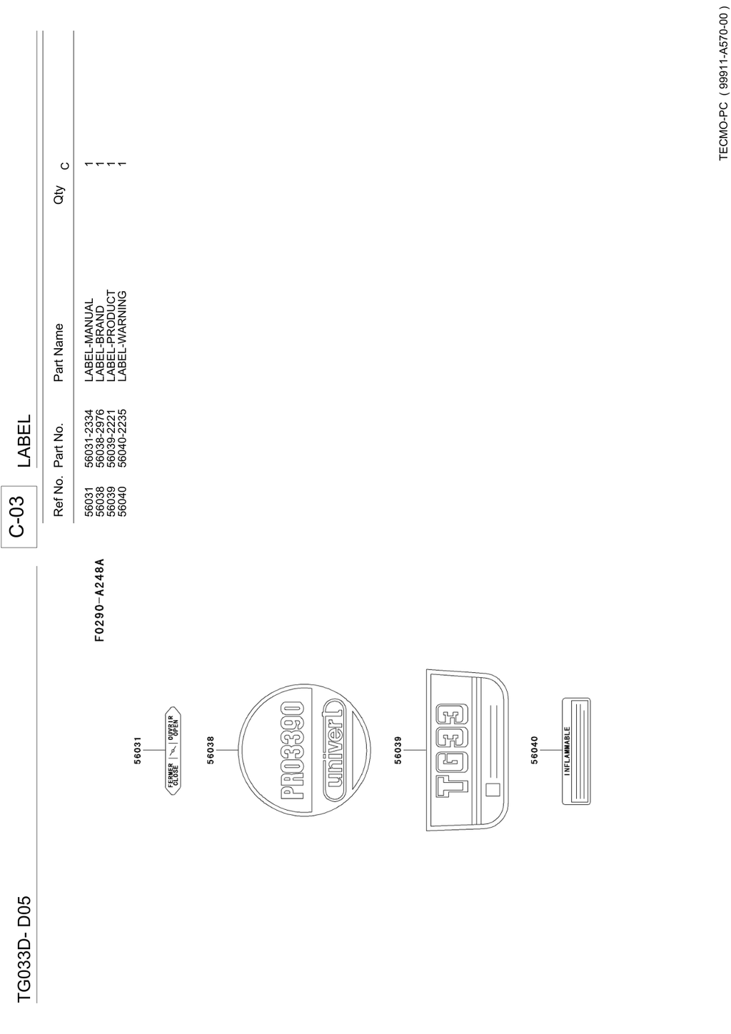 Kawasaki TG033D Engine TG SERIES Parts Manual PDF Instant Download