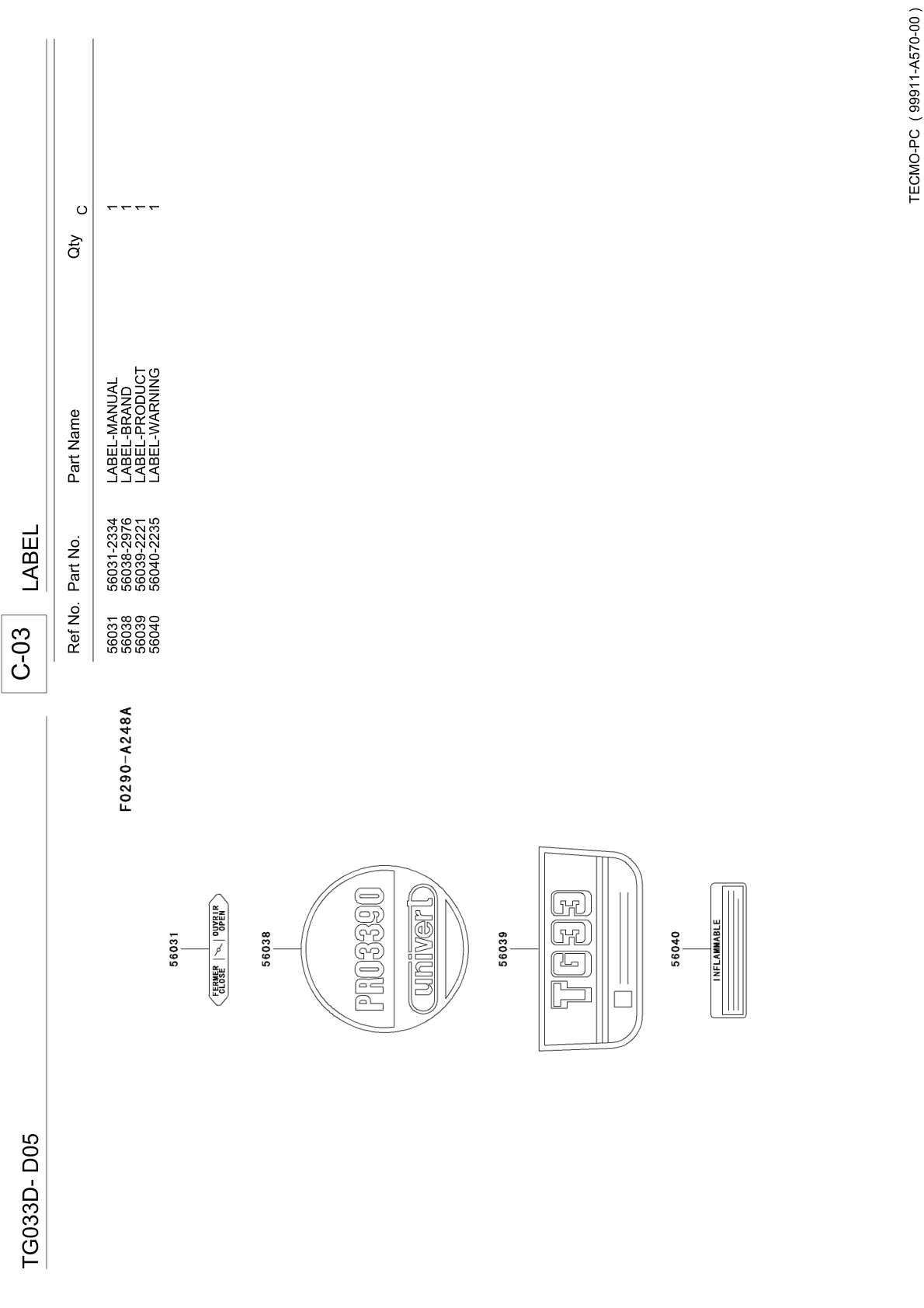 Kawasaki TG033D Engine TG SERIES Parts Manual PDF Instant Download