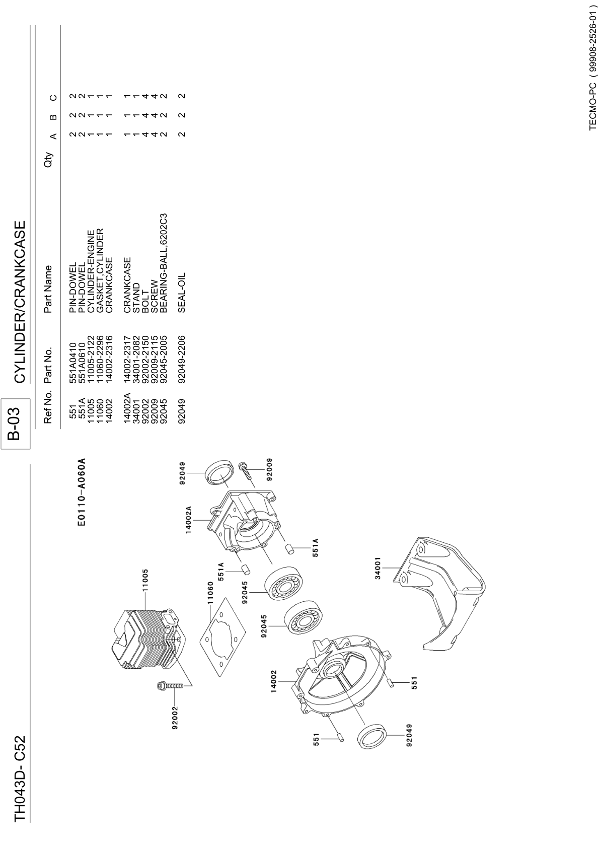 Kawasaki TH043D Engine TH SERIES Parts Manual PDF Instant Download