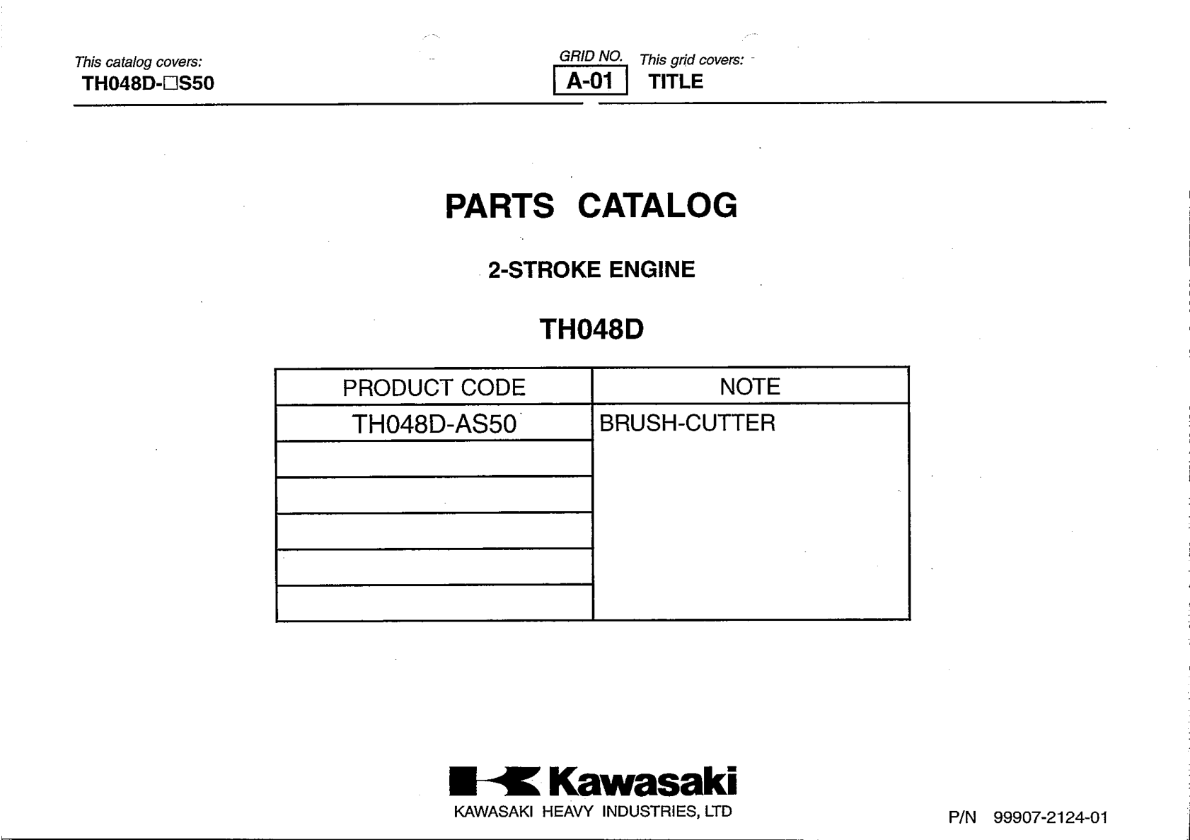 Kawasaki TH048D Engine TH SERIES Parts Manual PDF Instant Download