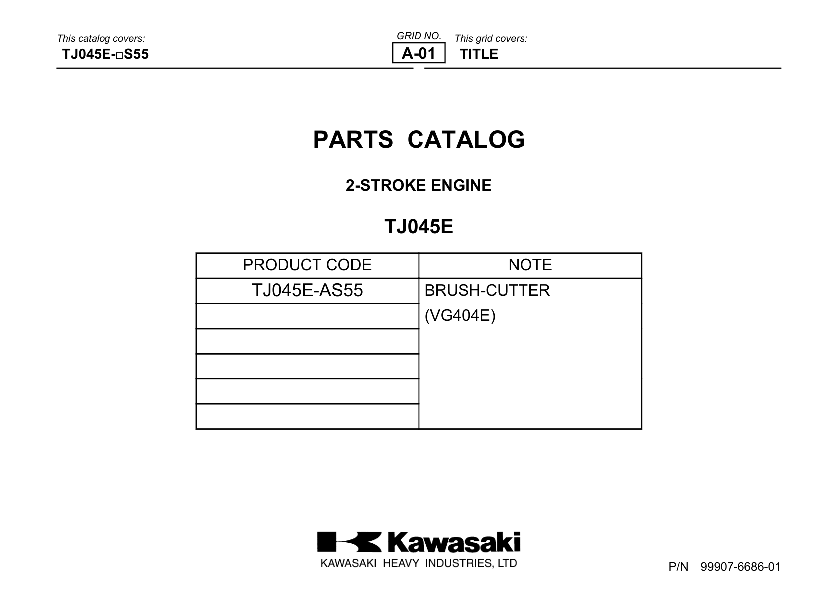 Kawasaki TJ45E Engine TJ SERIES Parts Manual PDF Instant Download