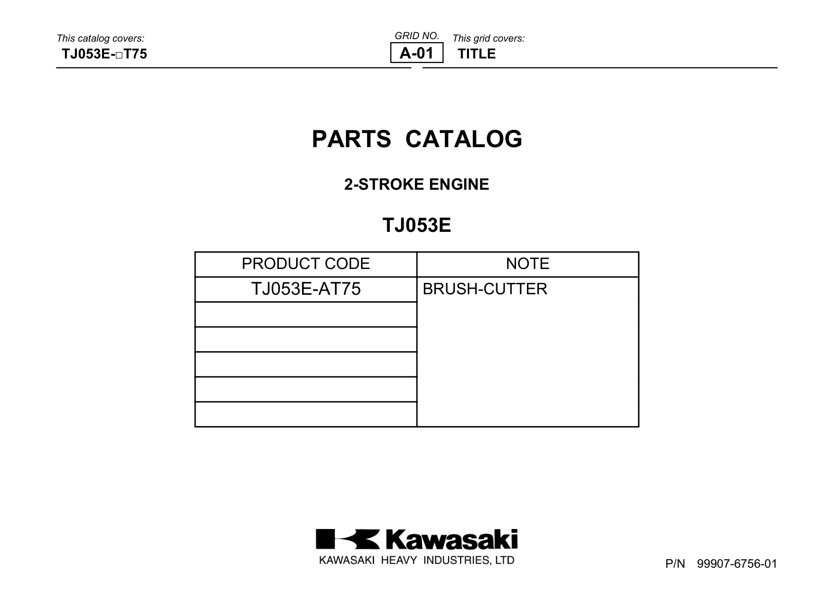 Kawasaki TJ53E Engine TJ SERIES Parts Manual PDF Instant Download