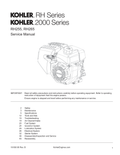 Kohler RH265 2000 SERIES Service Shop Repair Manual PDF Instant Download