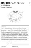 Kohler KS540 5400 SERIES Operator Owner Manual PDF Instant Download