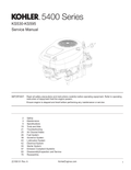 Kohler KS590 5400 SERIES Service Shop Repair Manual PDF Instant Download
