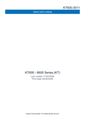 Kohler KT600 6000 SERIES Parts Manual PDF Instant Download