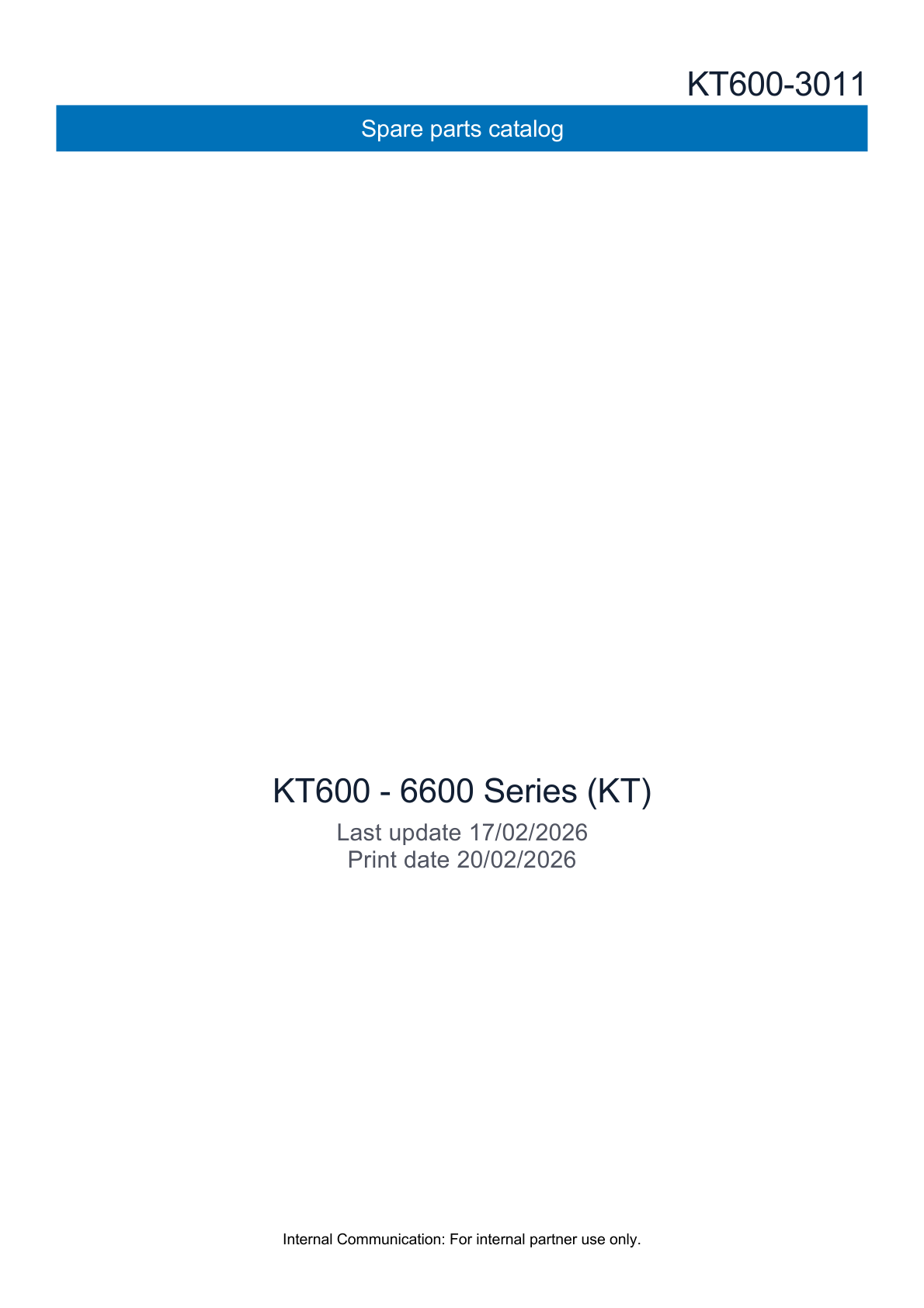Kohler KT600 6000 SERIES Parts Manual PDF Instant Download