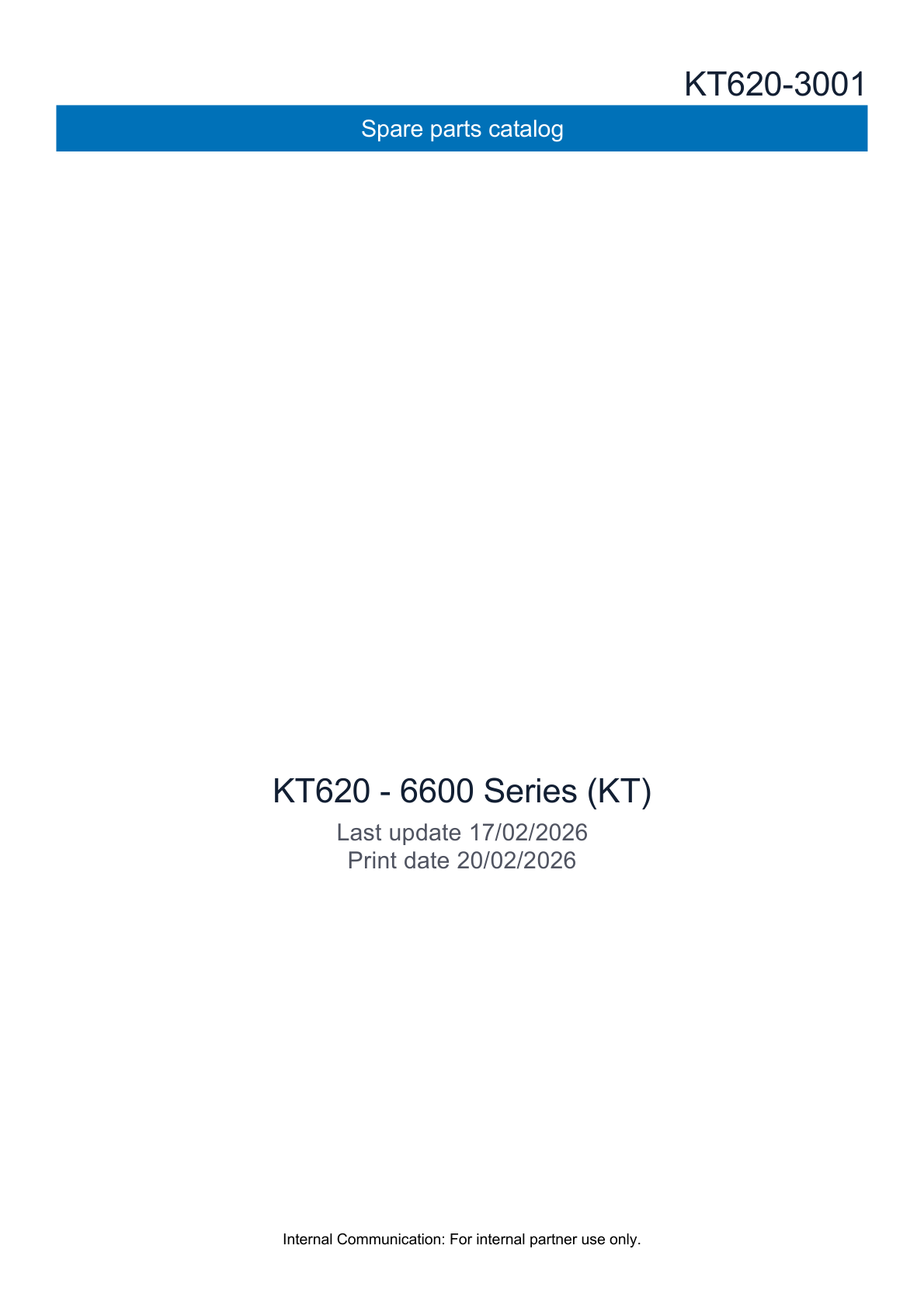 Kohler KT620 6000 SERIES Parts Manual PDF Instant Download