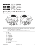 Kohler KT620 6000 SERIES Service Shop Repair Manual PDF Instant Download