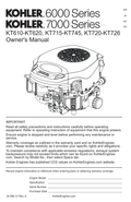 Kohler KT735 7000 SERIES Operator Owner Manual PDF Instant Download