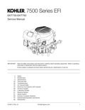 Kohler EKT745 7500 SERIES EFI Service Shop Repair Manual PDF Instant Download