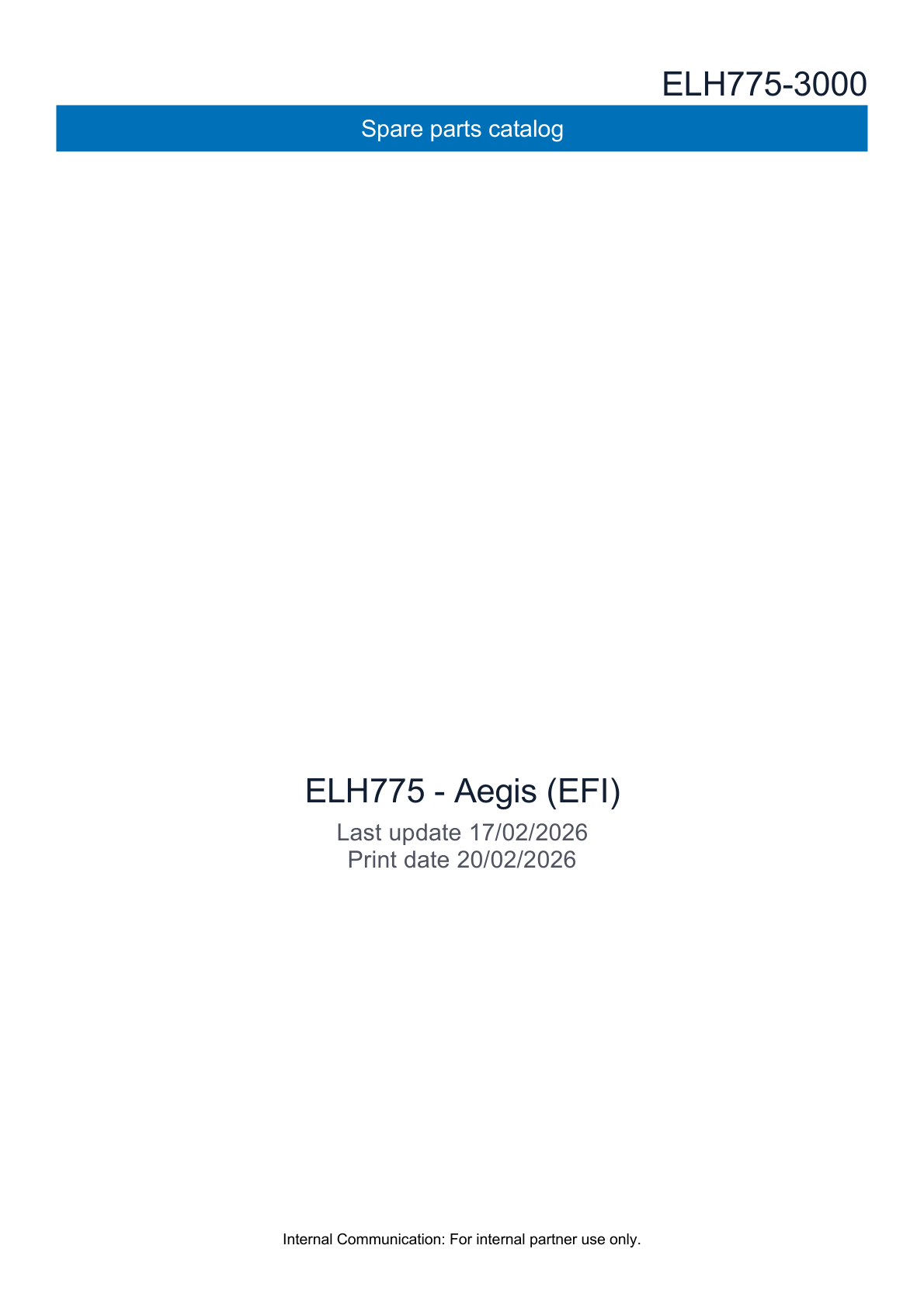 Kohler ELH775 AEGIS Parts Manual PDF Instant Download