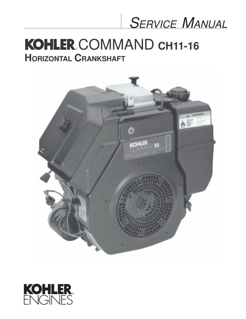 Kohler CH13 COMMAND PRO Service Shop Repair Manual PDF Instant Download
