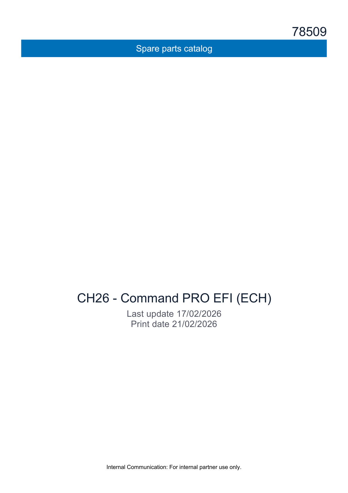Kohler CH26 COMMAND PRO Parts Manual PDF Instant Download