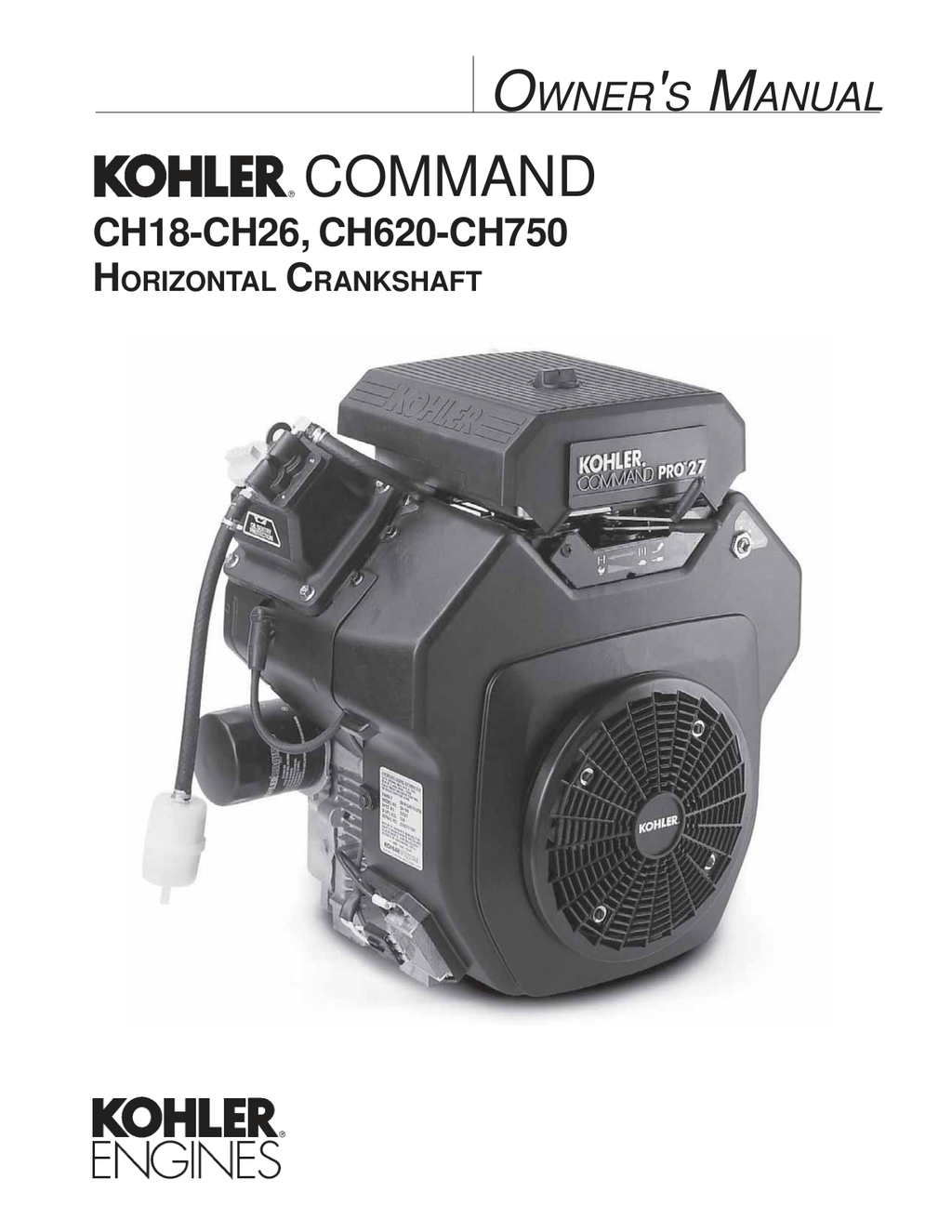 Kohler CH750 COMMAND PRO Operator Owner Manual PDF Instant Download