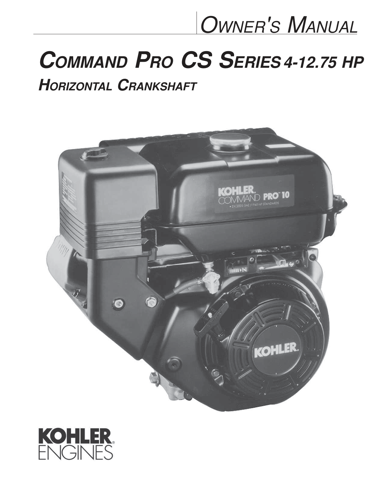 Kohler CS12 COMMAND PRO Operator Owner Manual PDF Instant Download