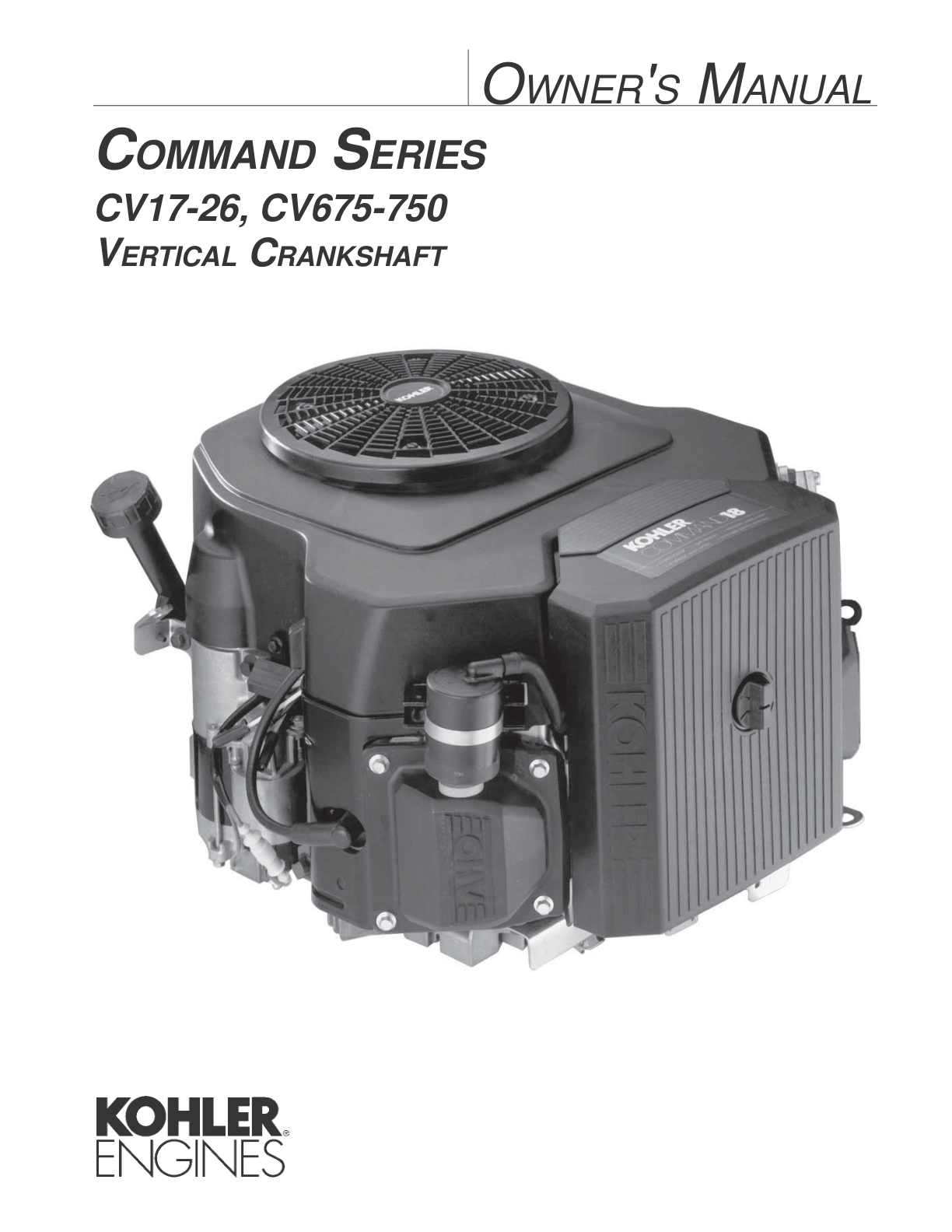 Kohler CV22 COMMAND PRO Operator Owner Manual PDF Instant Download